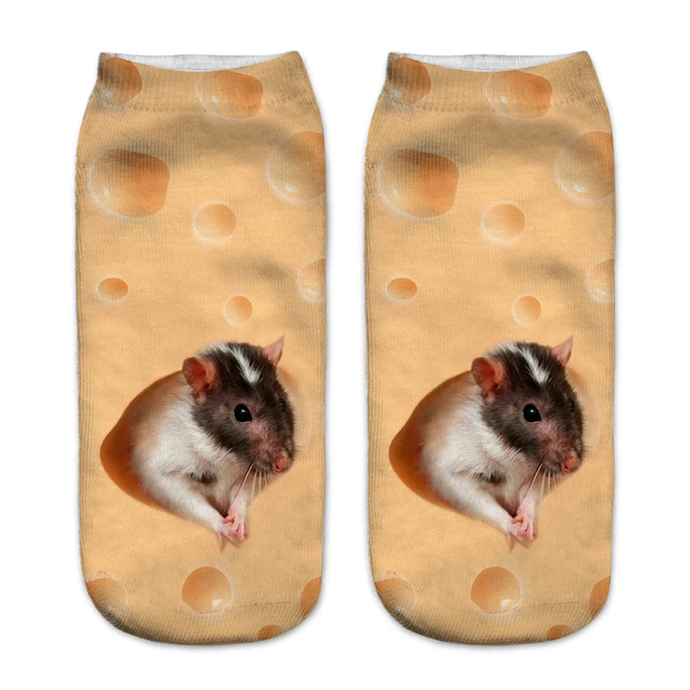 Modische Tiersocken 3D-gedruckt Lustige Kawaii Damen Niedliche Haustiere Fitness Hamster Socken Viele Stile Cool Dropship
