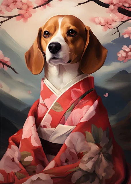 Animal Dog Portrait Art Canvas Painting Dog Dressed King Funny Posters and Prints Wall Art Pictures for Home Living Room Decor Petoria Store