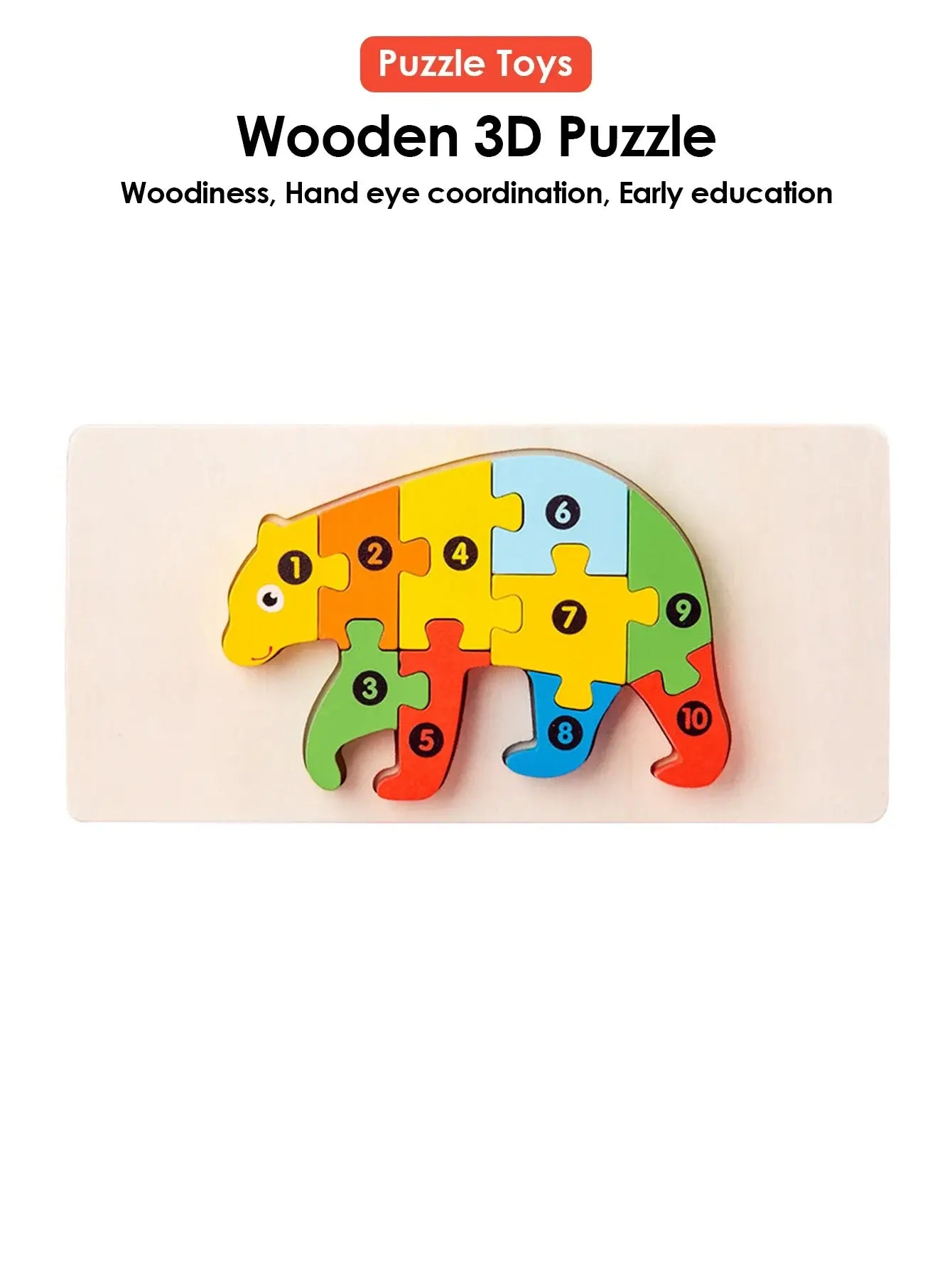 🧩 Petoria™ 3D Holz Tier Puzzle