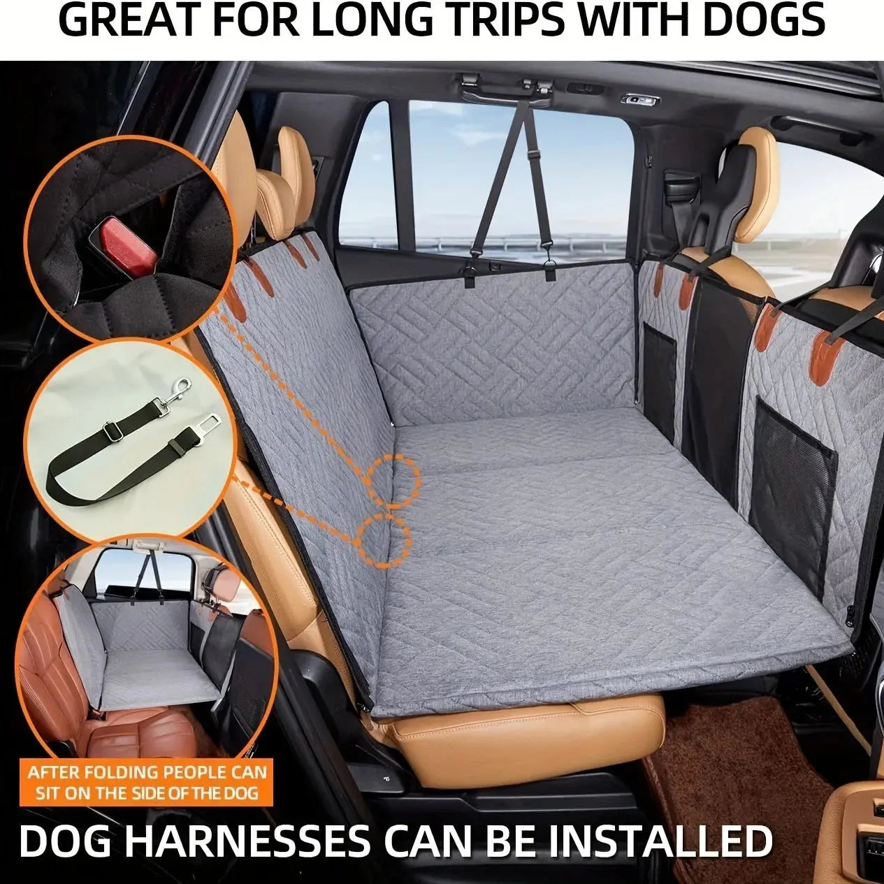 🐾 Petoria® Premium Auto-Rücksitzschutz – Wasserdichte Hundesitzdecke mit Hängematten-Design Petoria