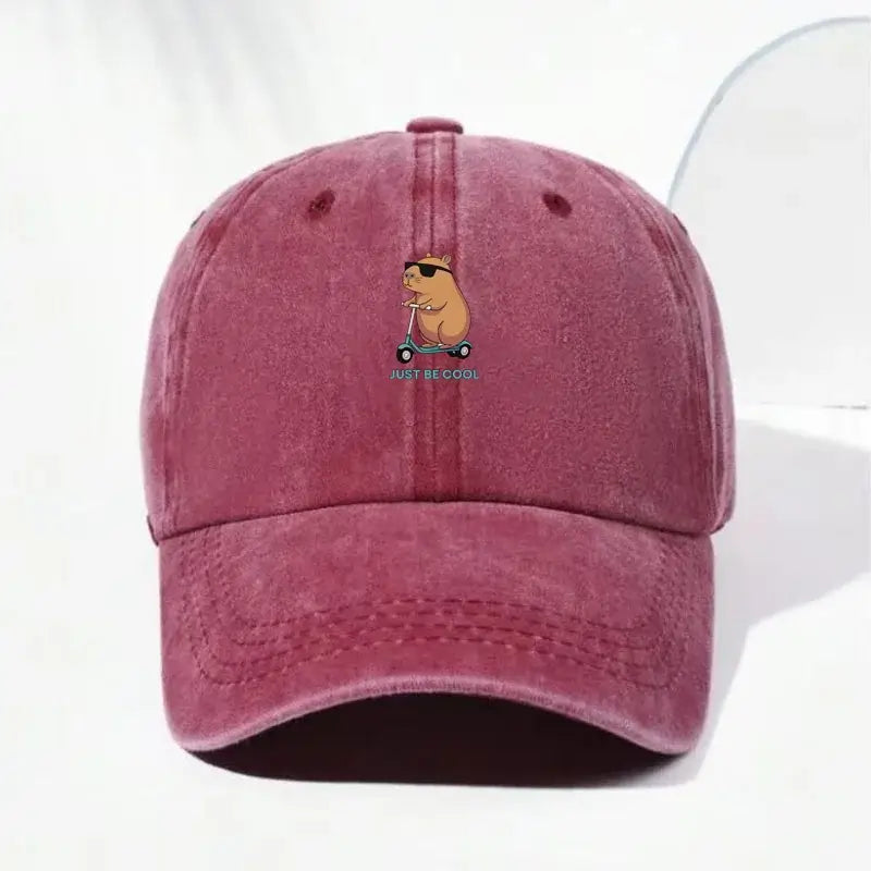 Capybara Baseballkappe – Bestickte Vintage Unisex Cap