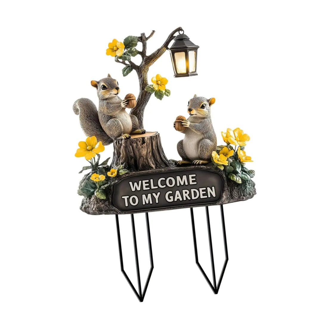 Squirrel Decorative Garden Stake 2D Planter Pot Decor for Bonsai Courtyard Petoria Store