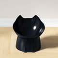 1 Stück WhiskerWare erhöhter Katzennapf, erhöhter Futternapf aus Kunststoff mit kippbarem Rand, Nackenschutz für Katzenfutter