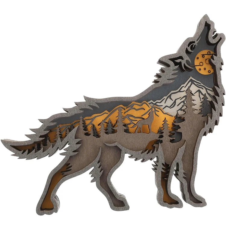 3D Holz Tierfigur Handgefertigte Dekoration