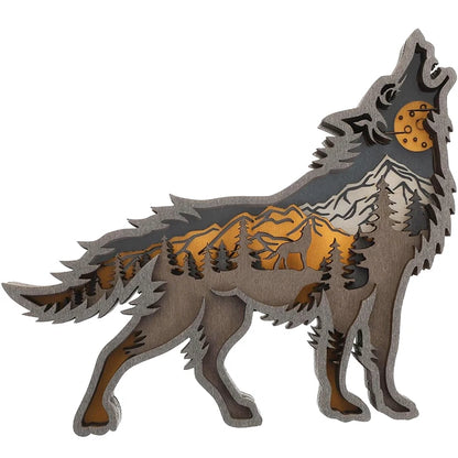 3D Holz Tierfigur Handgefertigte Dekoration