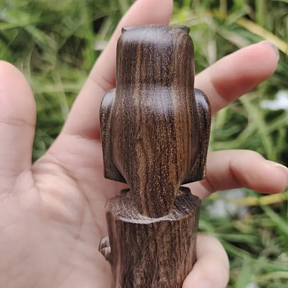 Holz Eulenfigur Handgeschnitzte Dekoration