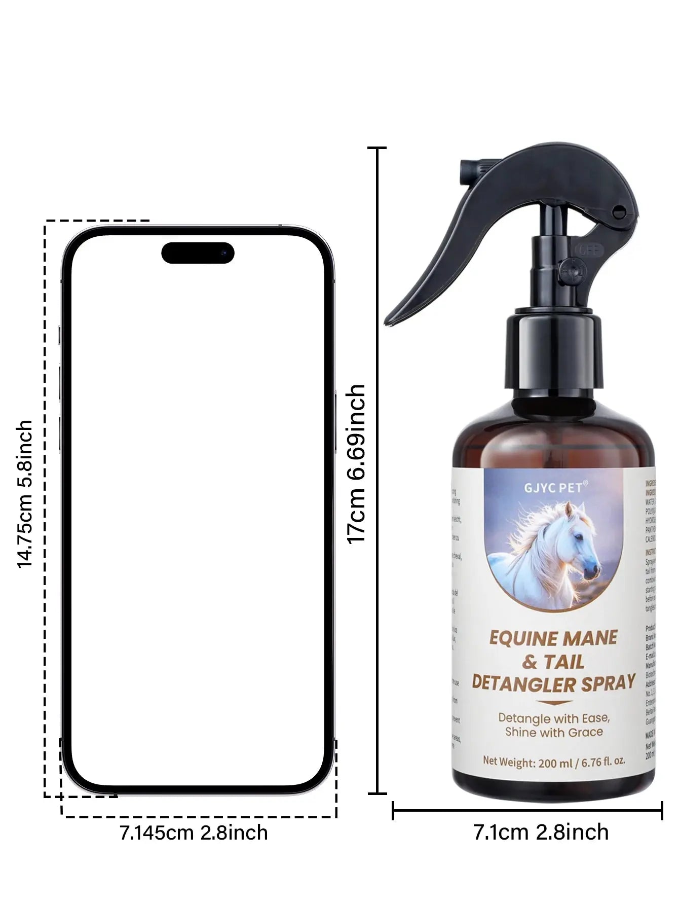 Premium Mähnen- und Schweif Entwirrungsspray Petoria