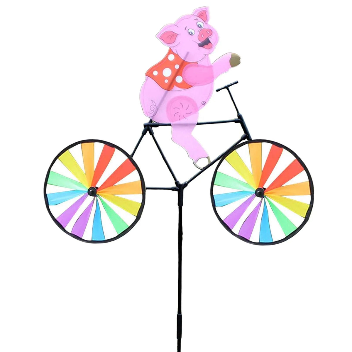 Cute 3D Animal on Bike Windmill Yard Art Whirly Garden Stakes Decorations for Holiday Garden Decoration Petoria Store
