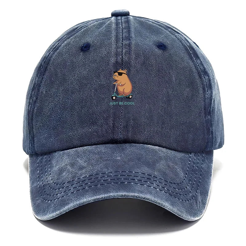 Capybara Cartoon Baseballkappe aus gewaschener Baumwolle für Männer und Frauen, bestickt, Unisex, weiche Hüte, Vintage, lustige Tiermütze, niedliche modische Kappen