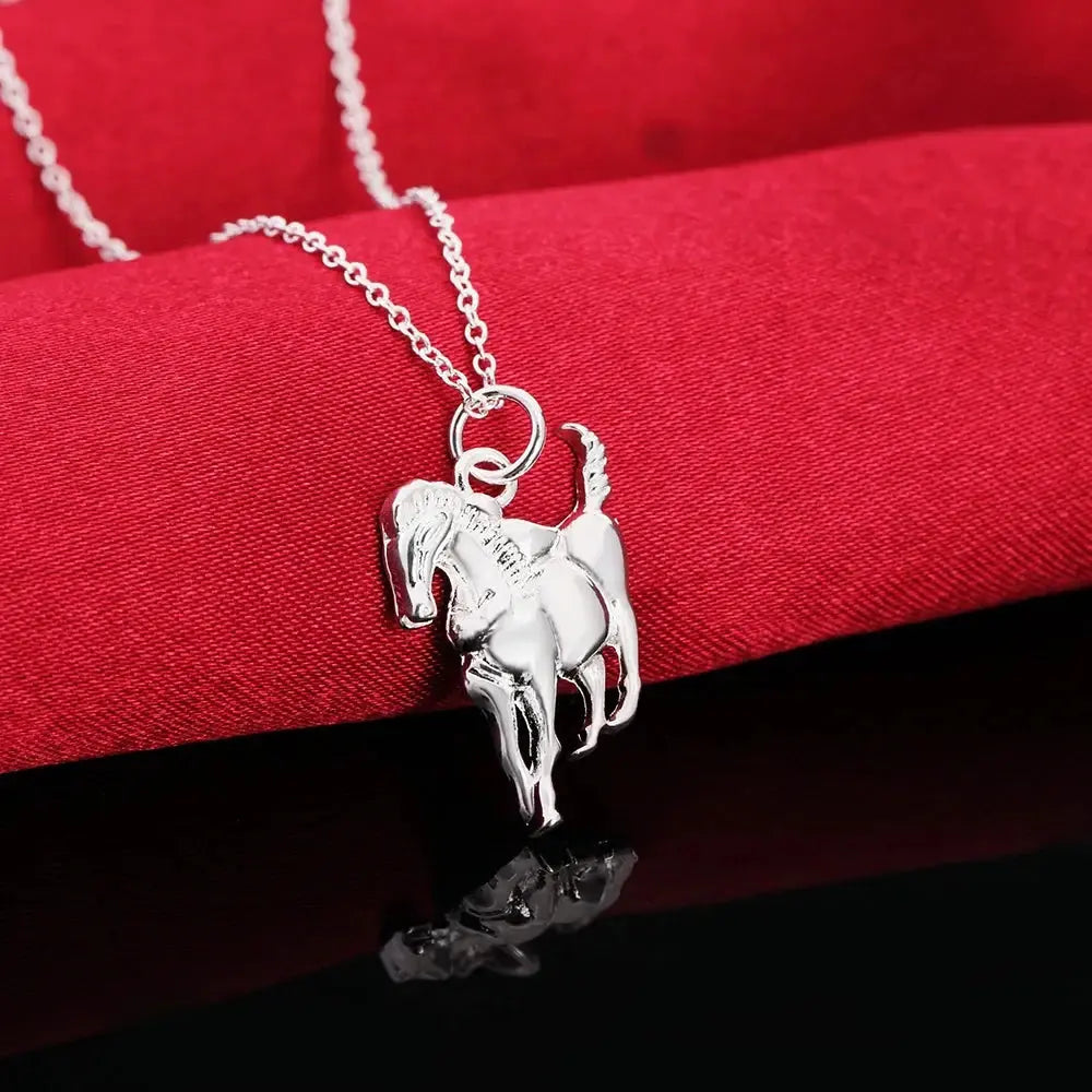 Pferdeanhänger-Halskette aus 925er-Sterlingsilber Petoria