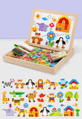 100 + Stücke Holz Multifunktions Kinder Tier Puzzle Schreiben Magnetische Reißbrett Tafel Lernen Bildung Spielzeug Für Kinder