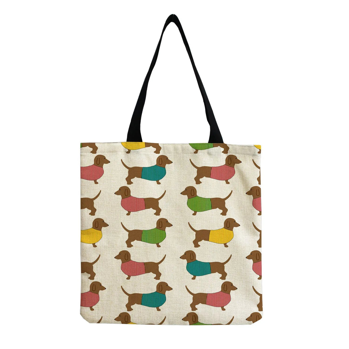 Cartoon Cute Dinosaur Printed Tote Linen Personality Girl Shoulder Bag Large Capacity Travel Storage Packs Women Shopping Bag Petoria Store