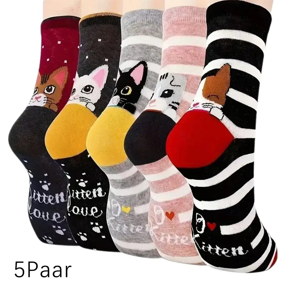 Katzen Baumwollsocken Set
