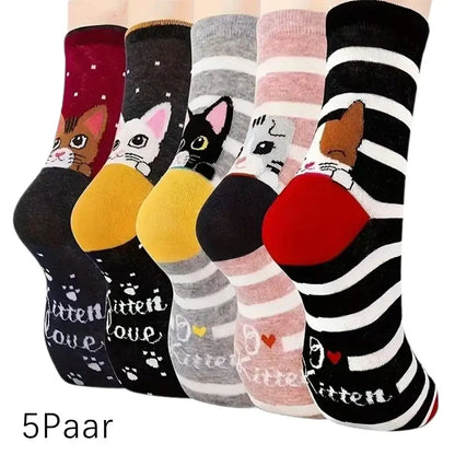 Katzen Baumwollsocken Set