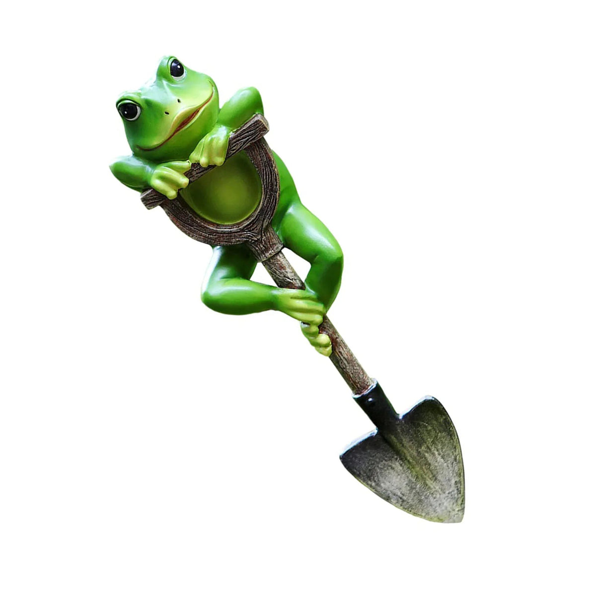 Frog Garden Statue Lawn Ornament Cute Frog Figurines on Shovel Ornament for Outdoor Patio Yard Decorations Petoria Store