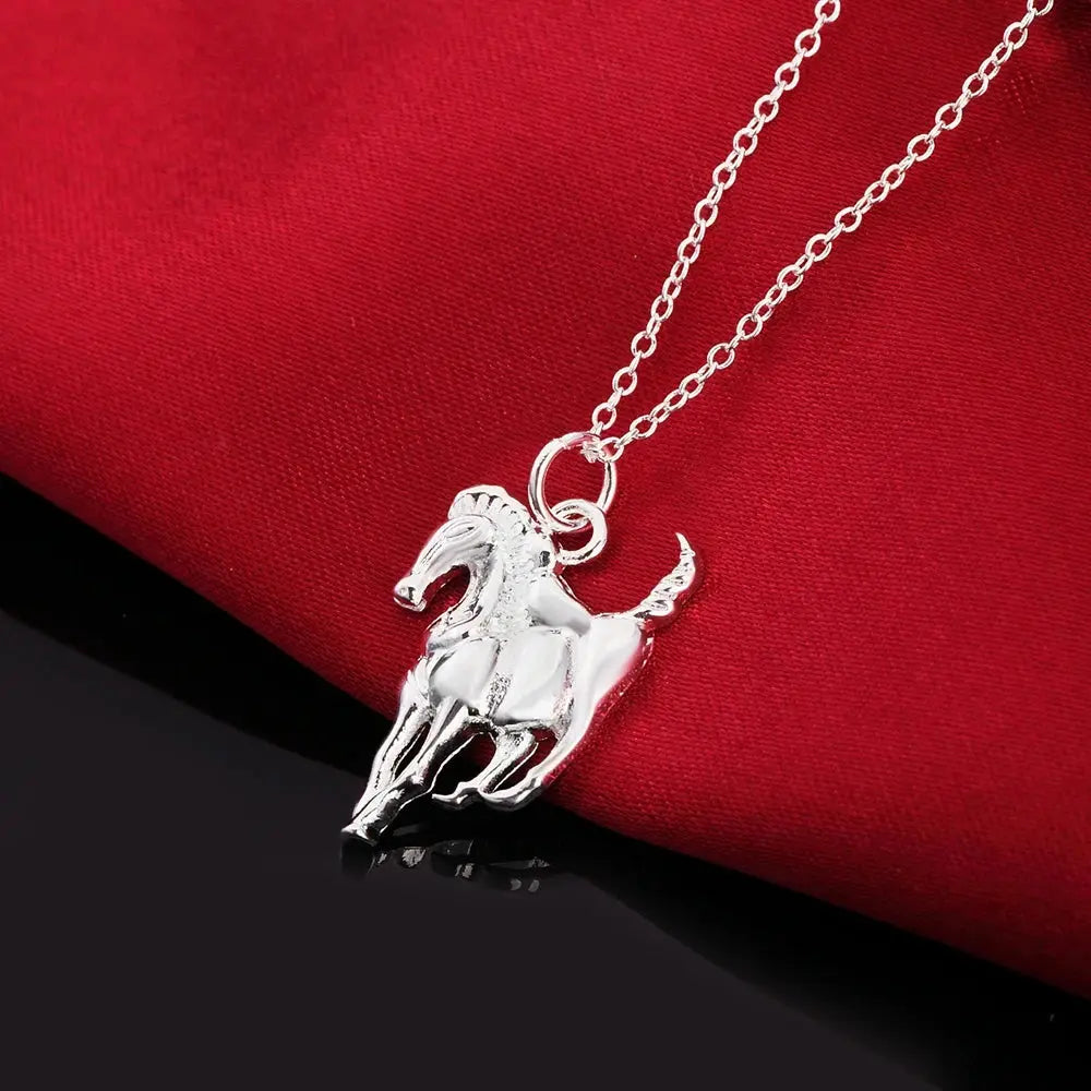 Pferdeanhänger-Halskette aus 925er-Sterlingsilber Petoria