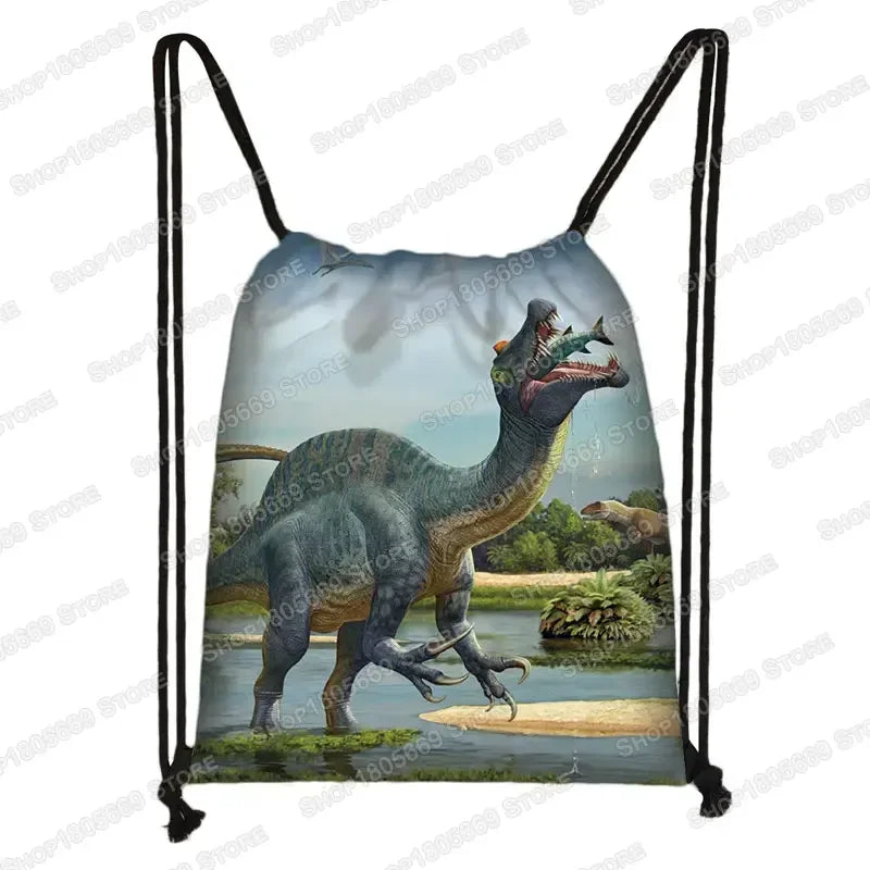 Ancient Animal Dinosaur Backpack Women Men Travel Bag Teenager Boys Girls Bookbag Children Canvas Drawstring Bag Kids Gift Petoria Store