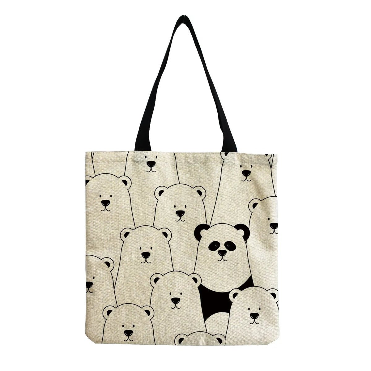 Cartoon Cute Dinosaur Printed Tote Linen Personality Girl Shoulder Bag Large Capacity Travel Storage Packs Women Shopping Bag Petoria Store