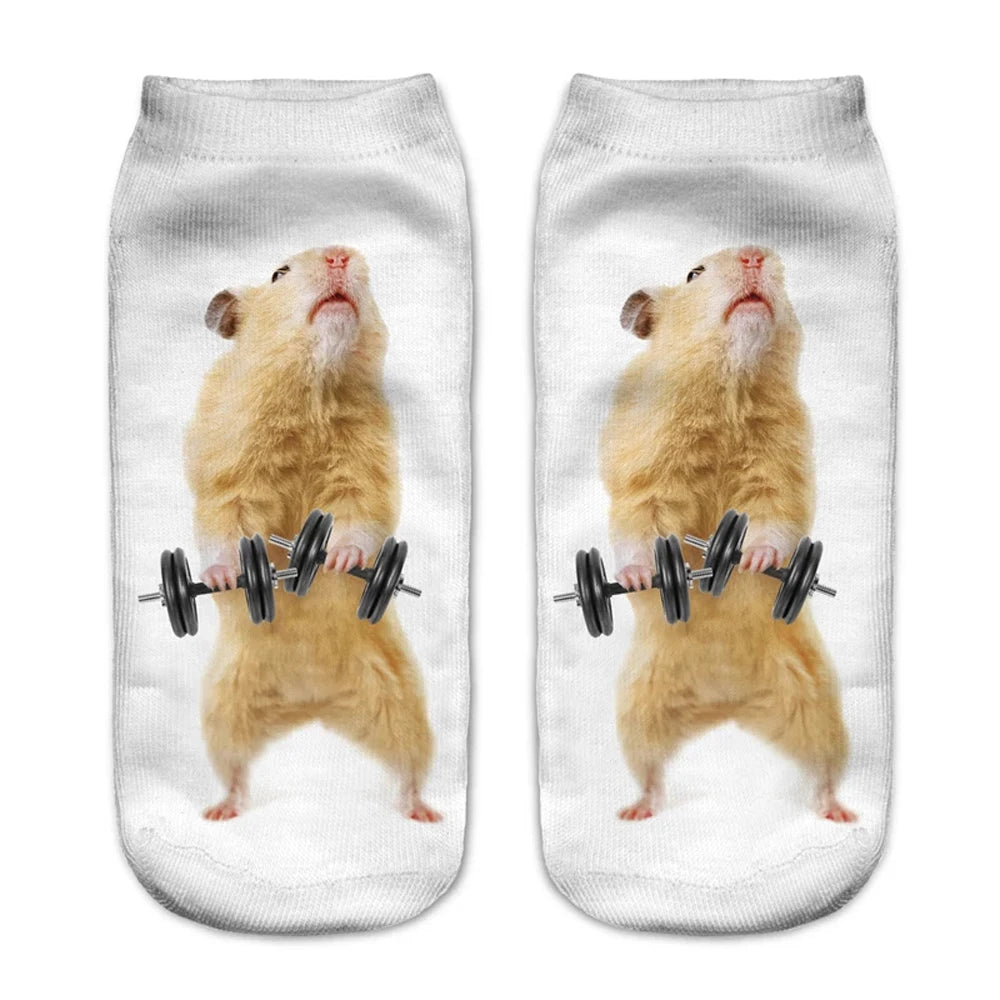Modische Tiersocken 3D-gedruckt Lustige Kawaii Damen Niedliche Haustiere Fitness Hamster Socken Viele Stile Cool Dropship