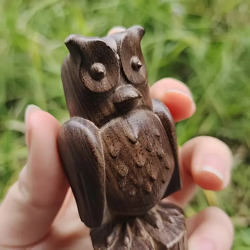 Holz Eulenfigur Handgeschnitzte Dekoration
