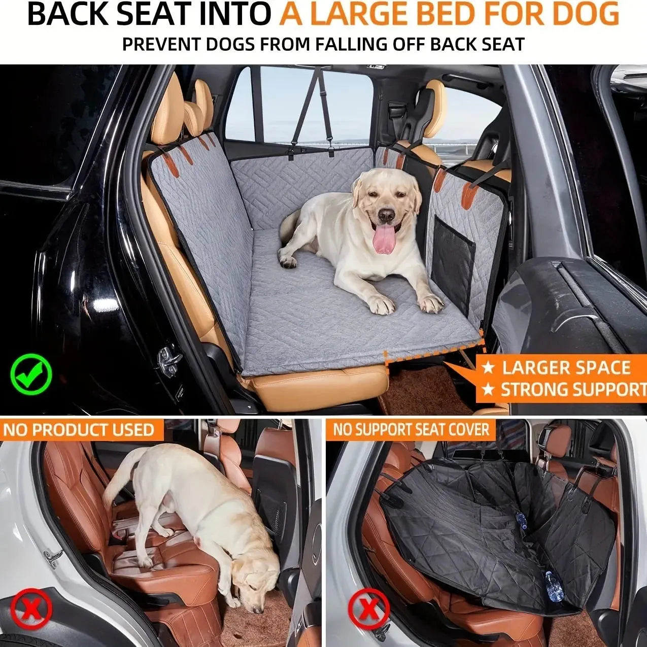 🐾 Petoria® Premium Auto-Rücksitzschutz – Wasserdichte Hundesitzdecke mit Hängematten-Design Petoria
