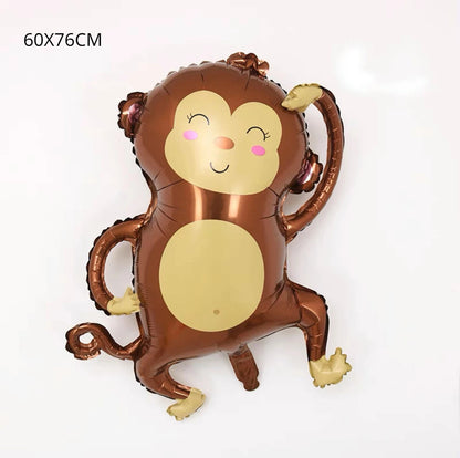 New Cartoon Animal Theme Foil Balloon Jungle Safari Forest Lion Rabbit Kids Birthday Decoration Supplies Elephant Giraffe Baloon Petoria Store
