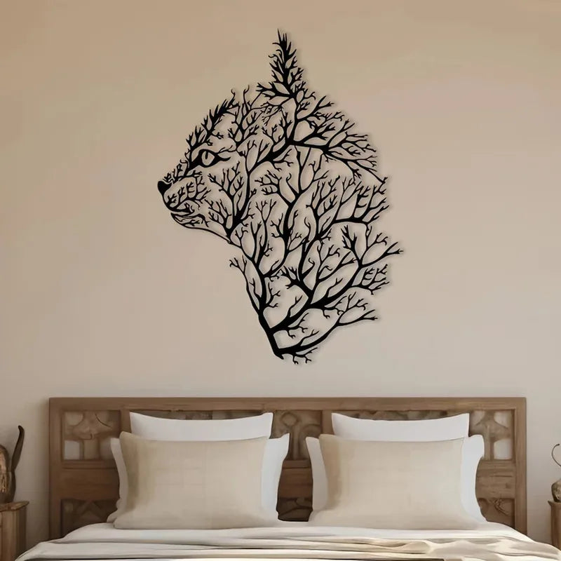 Charming Cat and Tree Metal Wall Art - Minimalist Decor for Bedroom, Living Room, Office - Perfect Housewarming Gift Petoria Store