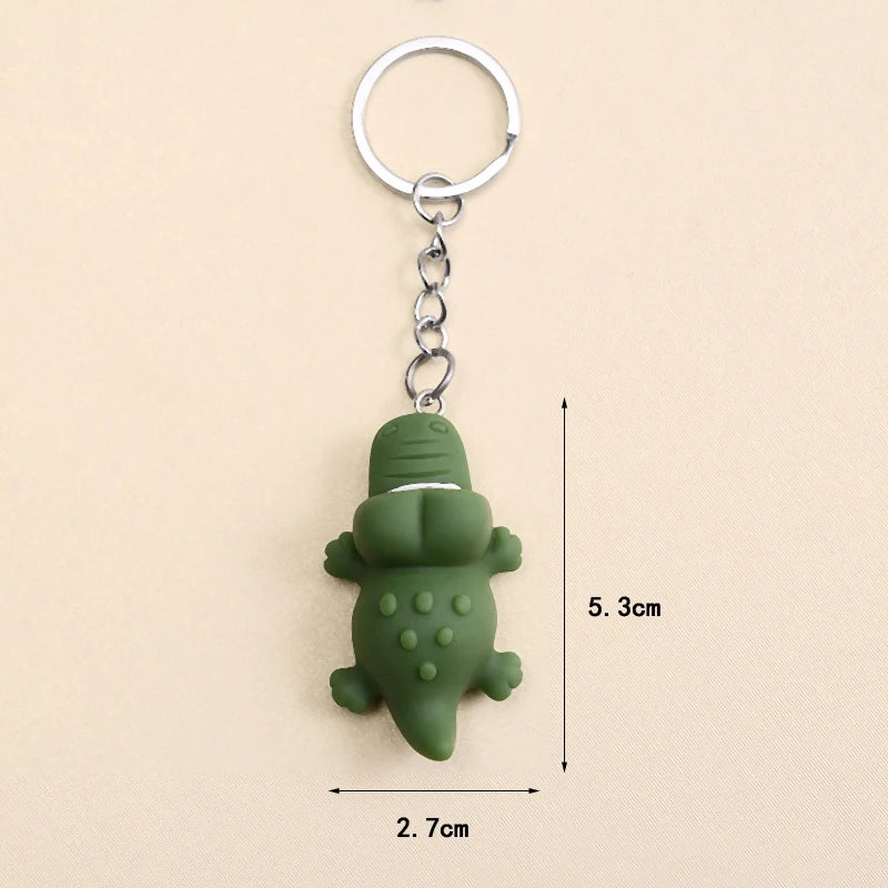 Cartoon Tier Schlüsselanhänger Lustiger Löwe Hai Krokodil Hund Gummi Schlüsselanhänger Auto Schlüsselanhänger Tasche Anhänger Geschenk