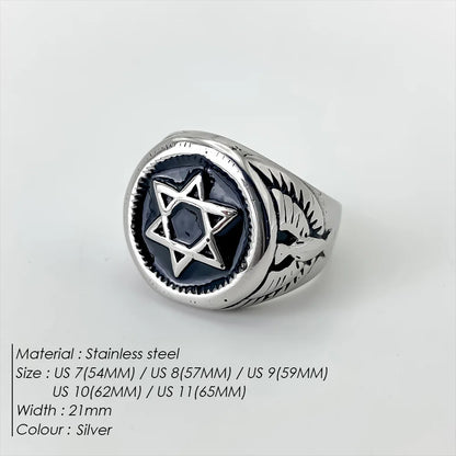 Edelstahl Vintage Ring Herren Klassischer Schmuck