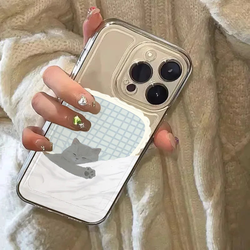 Hund Katze Paar Handyhülle für iPhone 16E 17 16 15 11 12 14 13 Pro Max Air XS XR 7 8Plus SE2 Niedliche Cartoon-Tier-stoßfeste Abdeckung