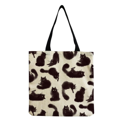 Cartoon Cute Dinosaur Printed Tote Linen Personality Girl Shoulder Bag Large Capacity Travel Storage Packs Women Shopping Bag Petoria Store