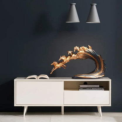 Pferde-Ornament mit goldenem Licht zur Tischdekoration