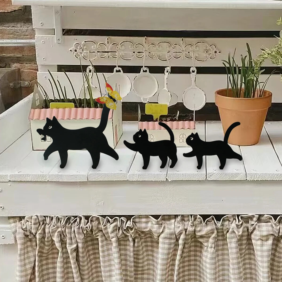Metal Cat Garden Decoration Courtyard Lawn Garden Pile Outdoor Farmhouse Home Art Decoration Suitable for Cat Enthusiasts Petoria Store