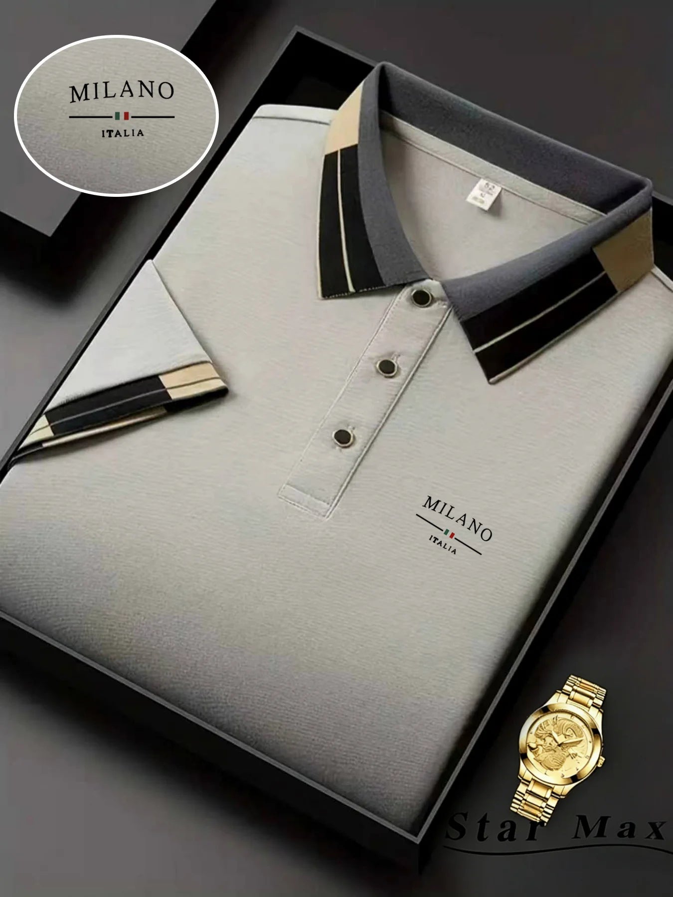 Luxuriöses Herren-Poloshirt mit kurzen Ärmeln und Pferde-Stickerei im Mailänder Stil, sommerliches Casual-T-Shirt, Herren-Business-Markenkleidung