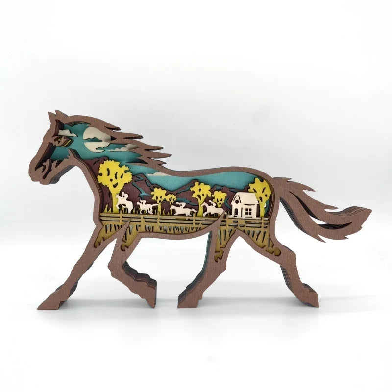 3D Holz Tierfigur Handgefertigte Dekoration Premium