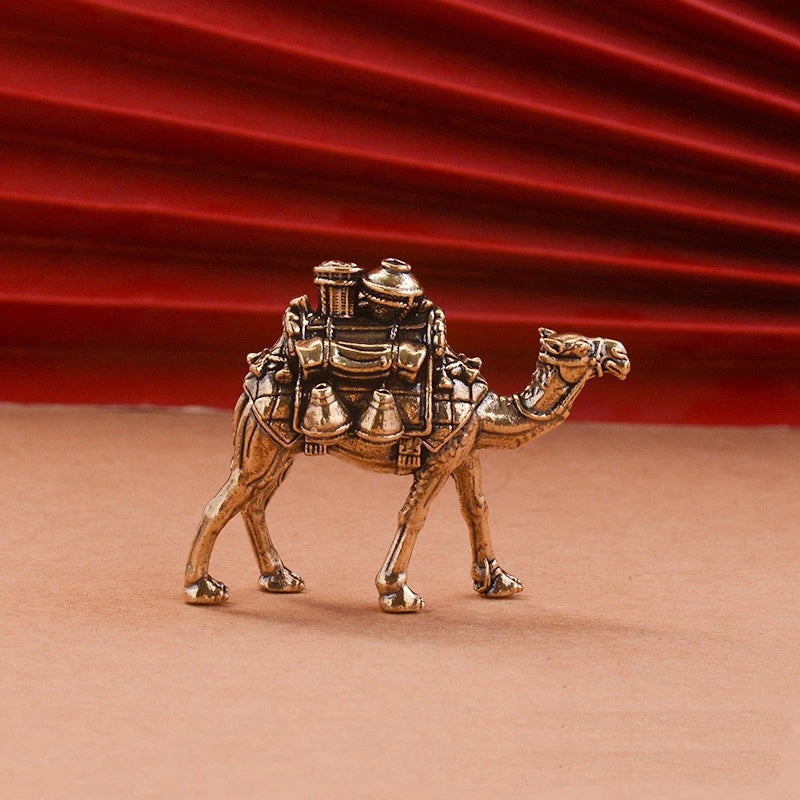 Brass Donkey Small Ornament Antique Copper Camel Animal Equus Asinus Miniature Figurines Home Desktop Decoration Accessories Petoria Store