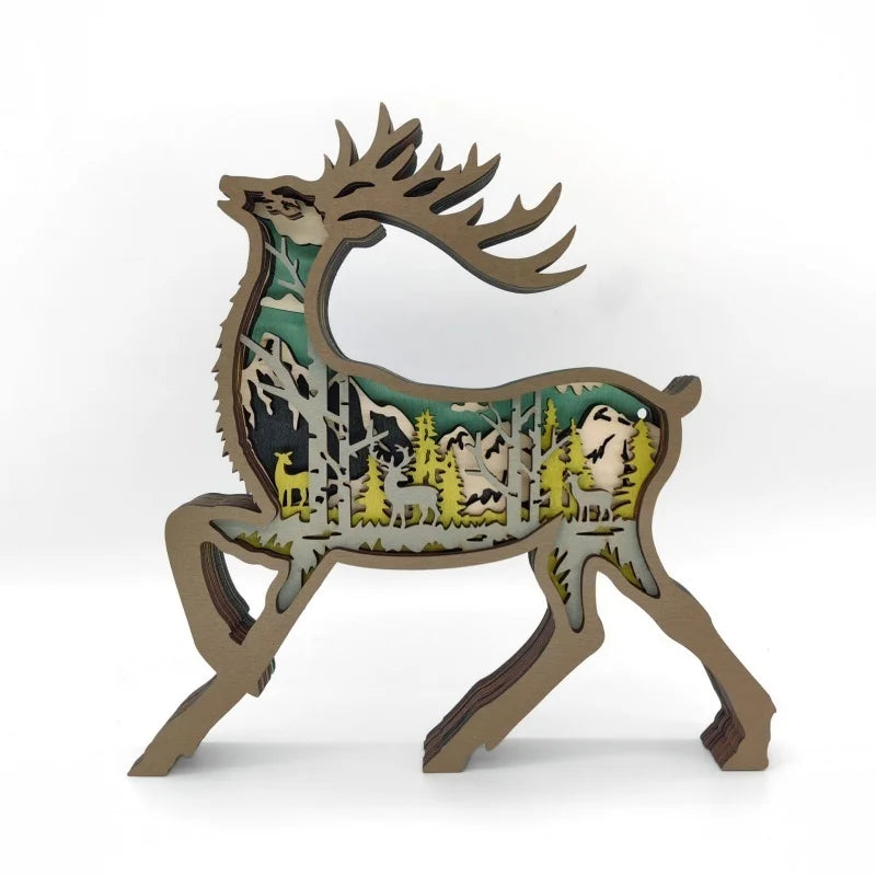 3D Holz Tierfigur Handgefertigte Dekoration Premium