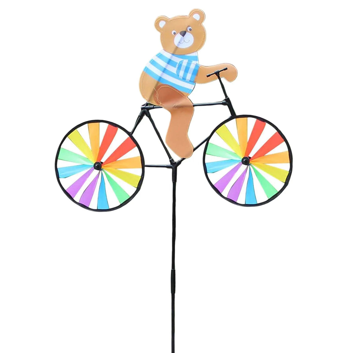 Cute 3D Animal on Bike Windmill Yard Art Whirly Garden Stakes Decorations for Holiday Garden Decoration Petoria Store
