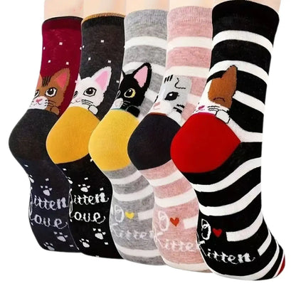 Katzen Baumwollsocken Set