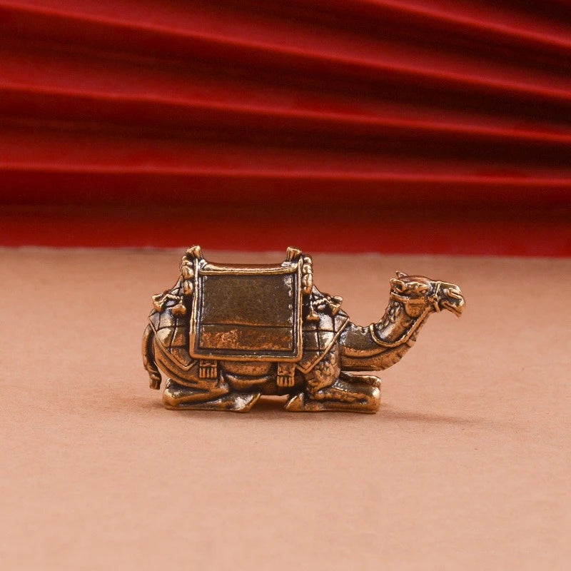 Brass Donkey Small Ornament Antique Copper Camel Animal Equus Asinus Miniature Figurines Home Desktop Decoration Accessories Petoria Store