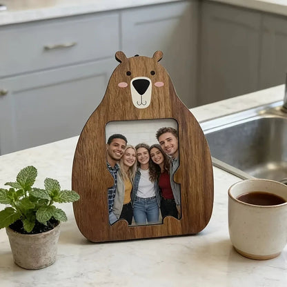 Cute Animal Shaped Wooden Photo Frame Cat Bear Design Desktop Picture Frame Home  Photo Display Ornament Housewarming Birthday Petoria Store