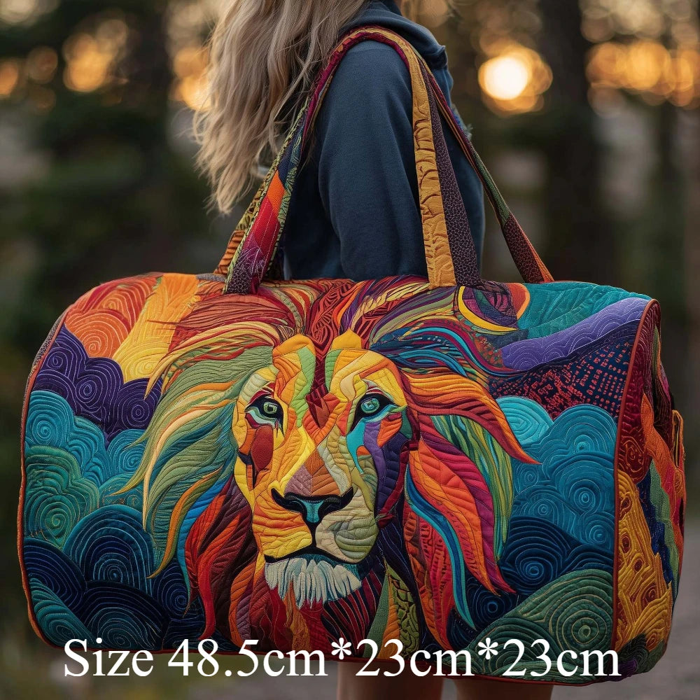 3D Quilted Travel Tote Bag Animal Print Bear Flamingo Peacock Llama Lion Boho Art Tote for Men Women Weekend Beach Trip Bags Petoria Store