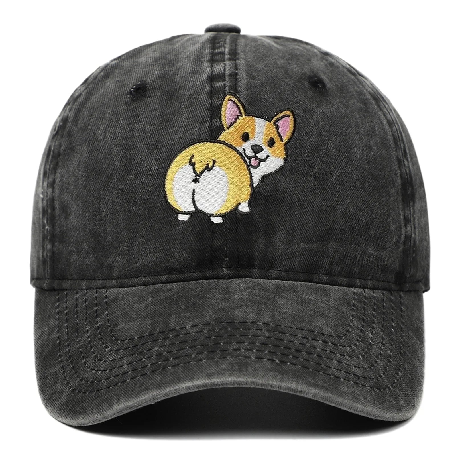 Stickerei Kappe Cartoon Corgi Hund Baseball Caps Mode Sommer Zubehör Sonnenschutz Hut Unisex Weiche Gewaschene Top Cap Flut Hüte