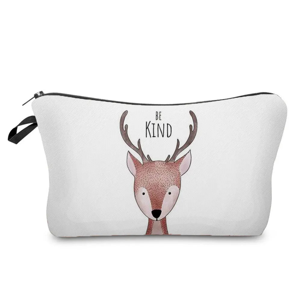 Nette Aquarell Tier Druck Kosmetik Fall Frau Cartoon Dinosaurier Bär Make-Up Tasche Tragbare Spielzeug Lagerung Tasche Kinder Beste Geschenk