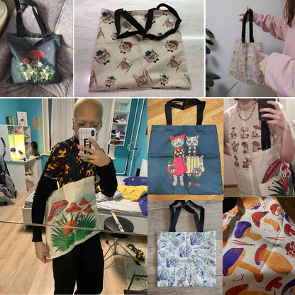 Cartoon Cute Dinosaur Printed Tote Linen Personality Girl Shoulder Bag Large Capacity Travel Storage Packs Women Shopping Bag Petoria Store