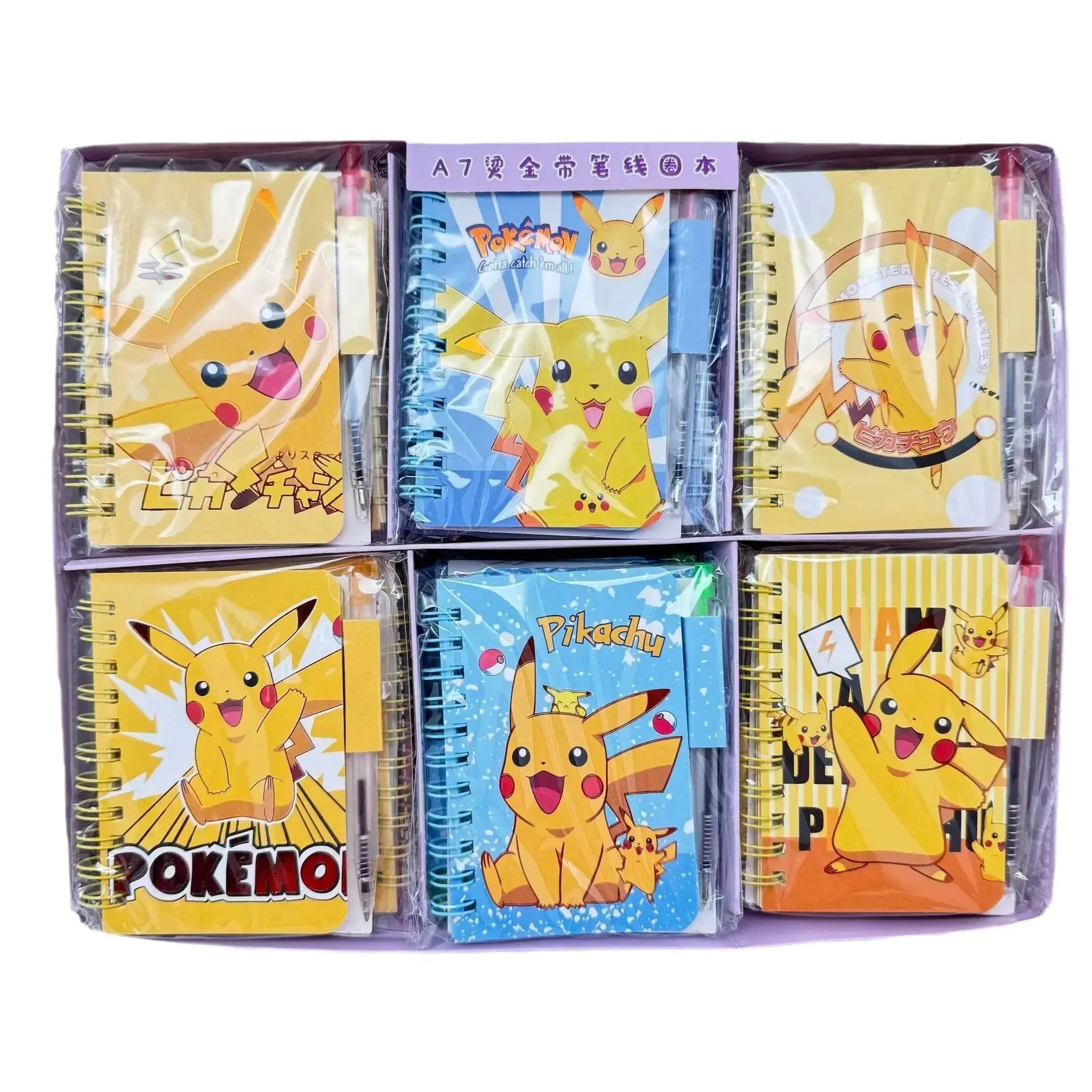 Notizbuch im Cartoon-Stil Spiral-Notizbuch für Schule von Petoria mit buntem Pikachu-Design.